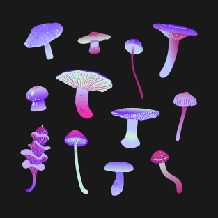 Purple Cute Mushrooms T-Shirt