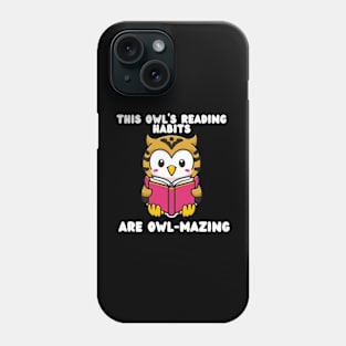 Cute Owl Reading a Book For Good Habit Phone Case