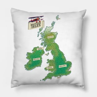 Map of the British Isles. Pillow