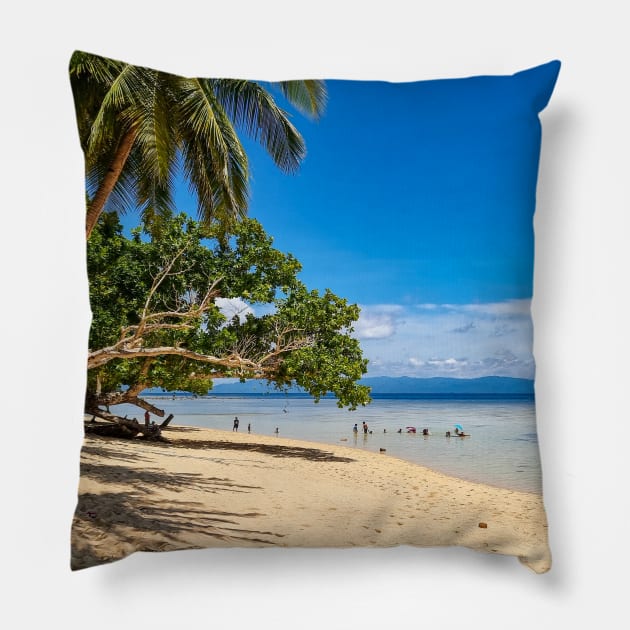 Panaraga Beach, Barobo, Surigao del Sur, Mindanao, Philippines Pillow by Upbeat Traveler