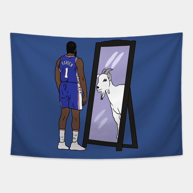 James Harden Mirror GOAT Tapestry by rattraptees