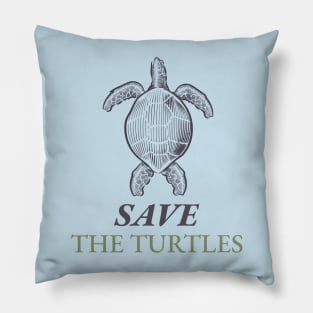 save the turtles Pillow