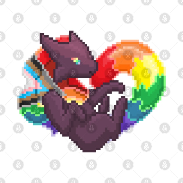 Progress Pride Pixel Heart Melog by HauntedByCatra