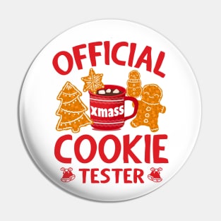 Official Cookie Tester Shirt Christmas Baking Team Holiday Pin