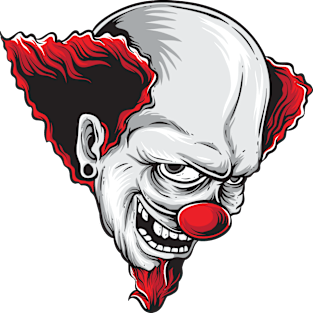 Scary Clown Head Halloween Magnet