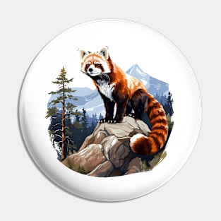 Red Panda In Nature Pin