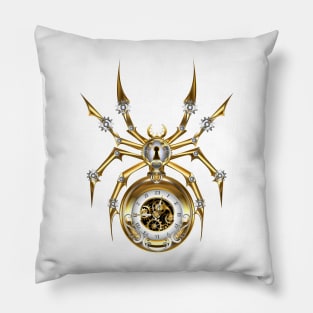 Spider with Clock ( Steampunk) Pillow