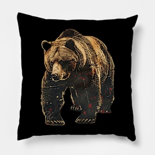 Heartfelt Grizzly Bear Wanderlust Stories Pillow