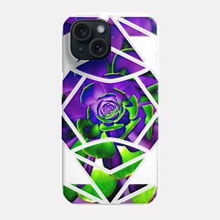 Purple geometric succulent Phone Case