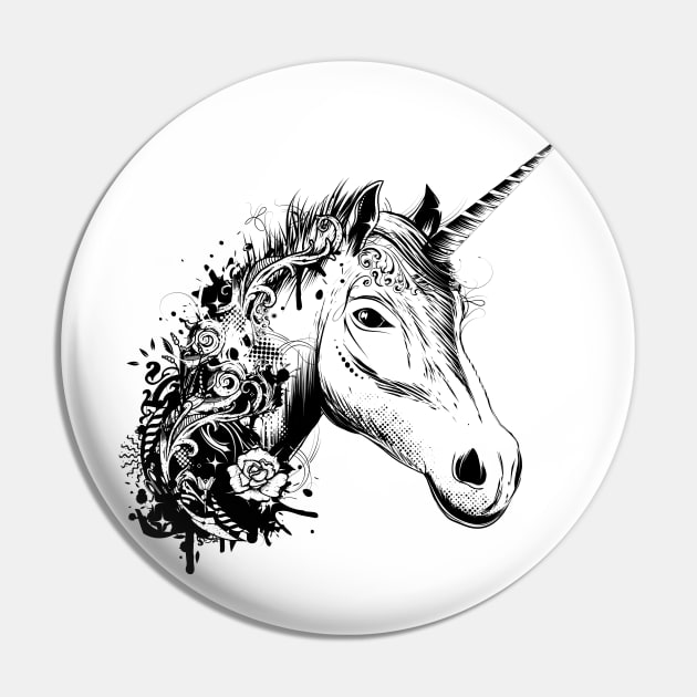 A head of a unicorn Pin by Kisho