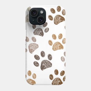 Brown colored paw print Phone Case