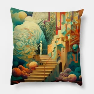 Transcending the Boundary of Dreams: Surrealist Explorations in Abstract Forms and Dimensions Pillow