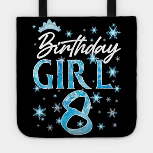 Winter Onederland 8th Birthday Girl Snowflake B-day Gift For Girls Kids Toddlers Tote