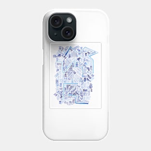 Abstract Blue Zig Zag Watercolor Lines Painting Phone Case