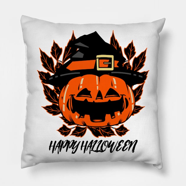 Happy Halloween Pillow by Houseofwinning