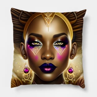 Futuristic Black Queen Pillow