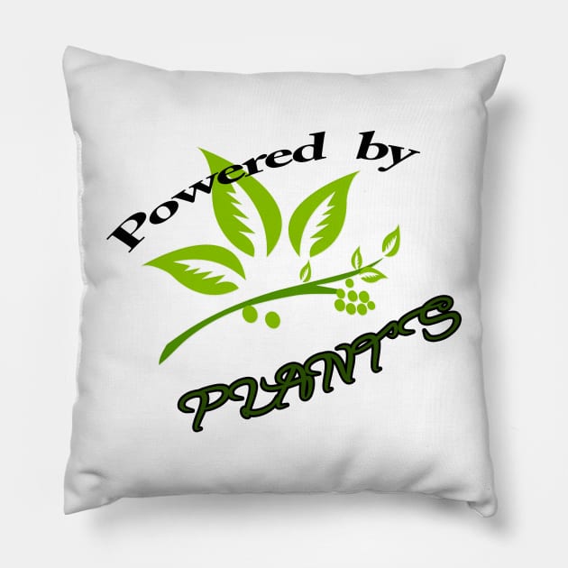 Powered By Plants Pillow by MarinasingerDesigns