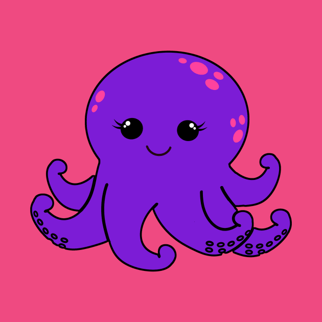 Cute Purple Octopus by AlondraHanley