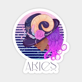 Aries Zodiac Sign | Circle Beautiful Girl Magnet