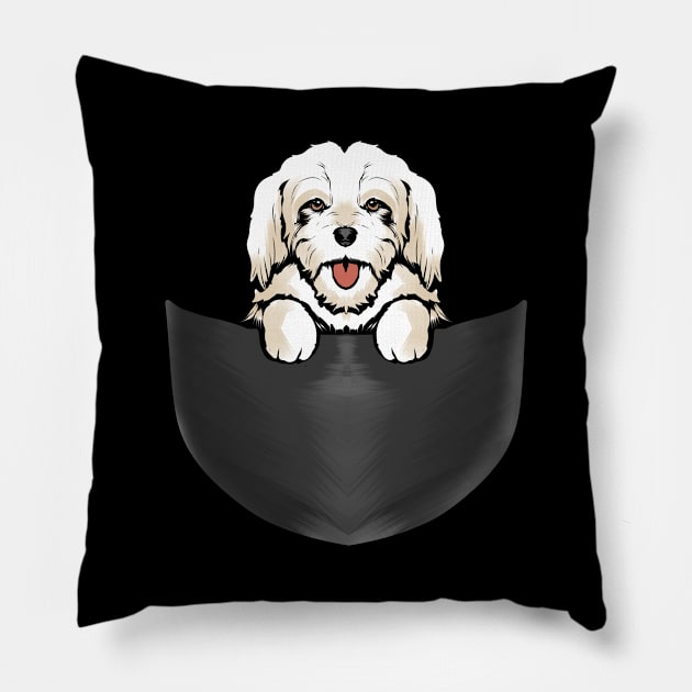 Havanese Dog in Pocket  Puppy Pet Owner Pillow by ChrisselDesigns