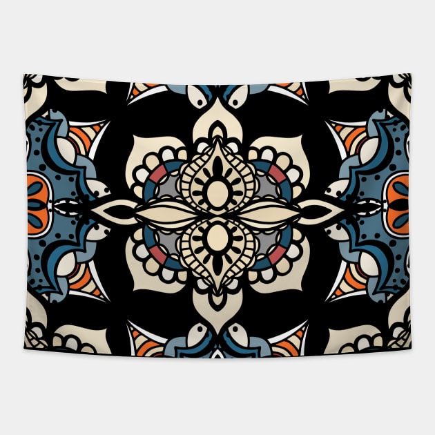 Flower Kaleidoscope Tapestry by Art by Ergate