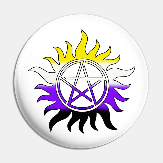 Non Binary Anti Possession Symbol Pin by KayWinchester92