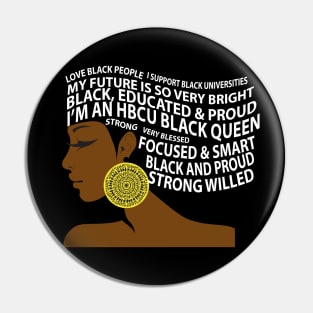 HBCU Black Queen Hair Art Pin