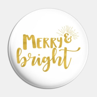 Merry and Bright Faux Gold Pin