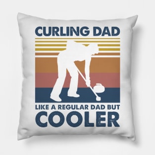 Curling Dad Vintage Gift Father's Day Pillow
