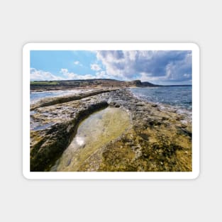 Waves Washing Up On Rocky Beach Magnet