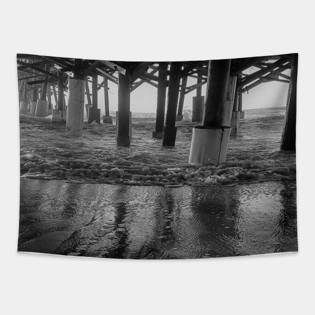 Underneath The Cocoa Beach Pier, Cocoa Beach, Florida USA Tapestry by AJDesignsstuff