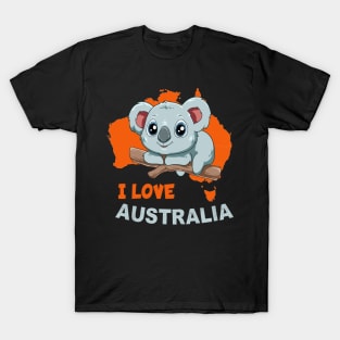 Cute koala hugging a branch with love Kids T-Shirt for Sale by