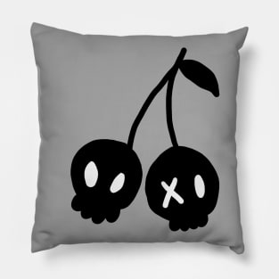 Pastel Goth Cherry Skulls Kawaii Pillow