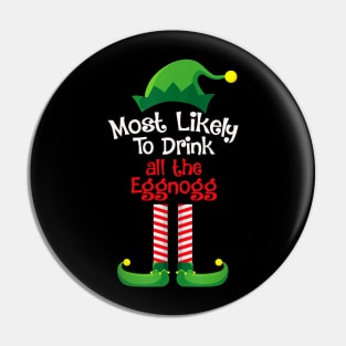 Most Likely To Drink All The Eggnog Pin