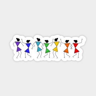 Colorful Dancing Women Magnet