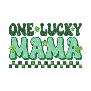 One Lucky Mama Groovy St Patrick's Day Mom's Gift Idea T-Shirt