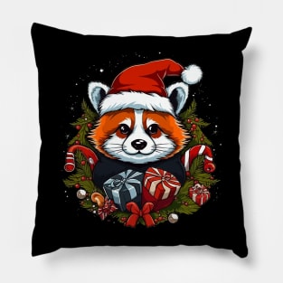 Red Panda Christmas Pillow