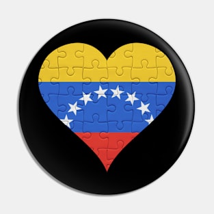 Venezuelan Jigsaw Puzzle Heart Design - Gift for Venezuelan With Venezuela Roots Pin