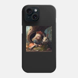Alice in Wonderland. "Tea Party with the Mad Hatter and the Cheshire Cat" Phone Case
