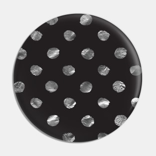 Silver Foil Polka Dots Retro Pin