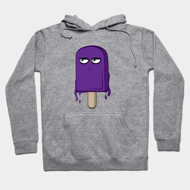 Purple Color Repeat Ice Cream Bar Crop Hoodie