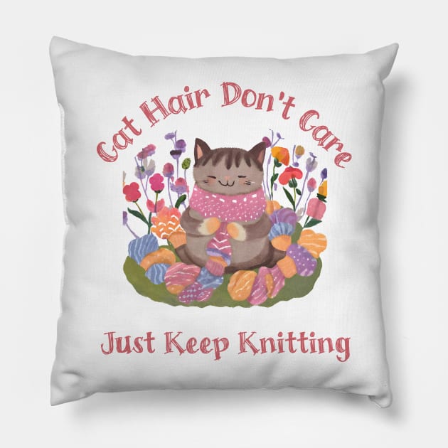 Original Cat Knitting Pillow by Maison de Kitsch