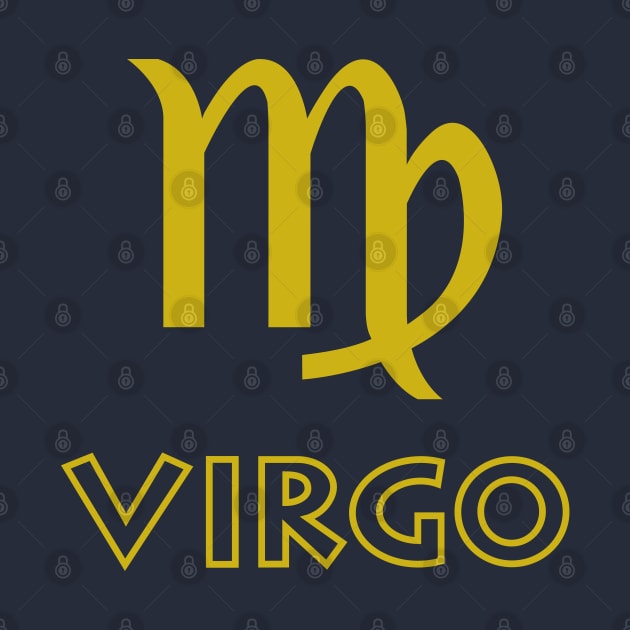 Astrology Virgo Sign Symbol Gold by NataliePaskell
