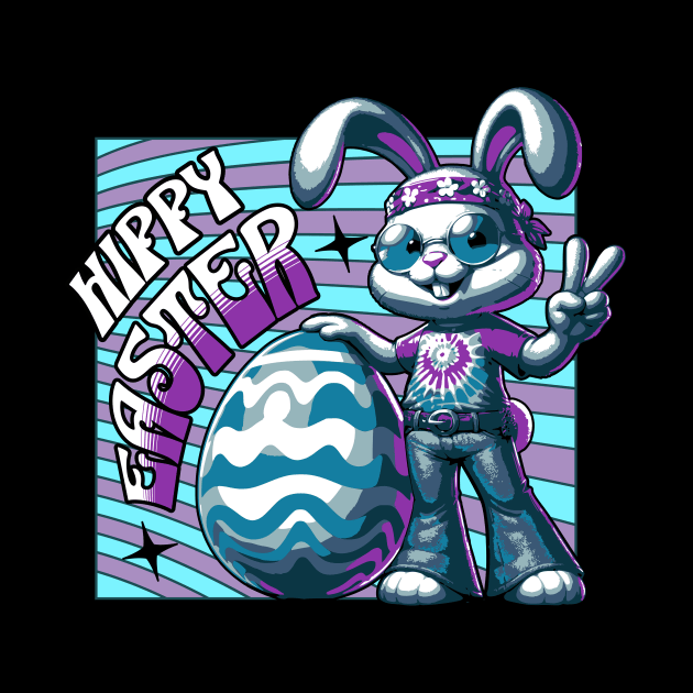 Hippy easter bunny by Graffik-Peeps