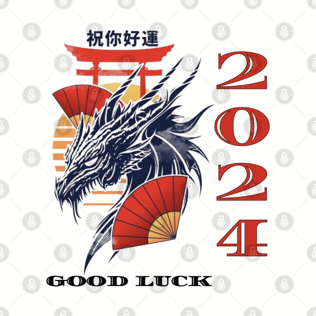 2024 Year of the Dragon and Good Luck by LegnaArt