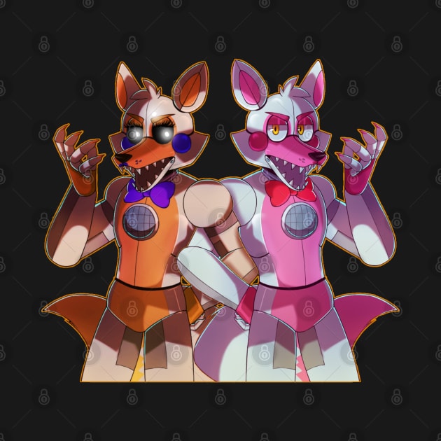 Funtime Foxy and Lolbit by Toribit