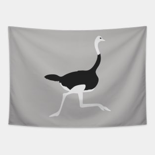 Ostrich running grey Tapestry