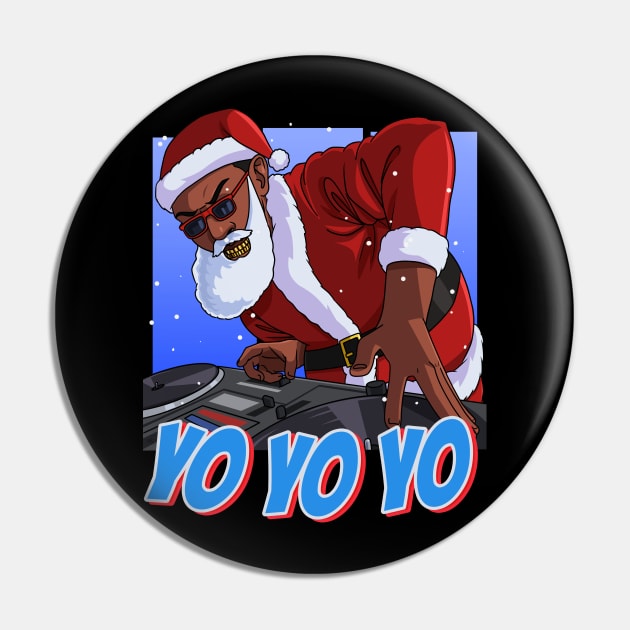 Hip Hop Dj Black Santa Claus Christmas Pin by Noseking