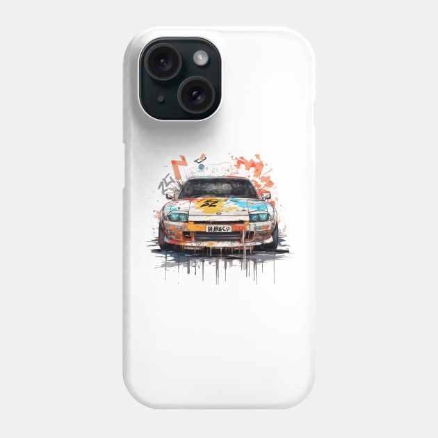 anime art style 1990s japanese old school vintage sport car Phone Case by bulografik