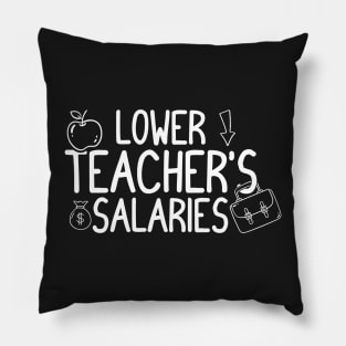 Lower Teacher Salaries Abroad - Funny Pillow